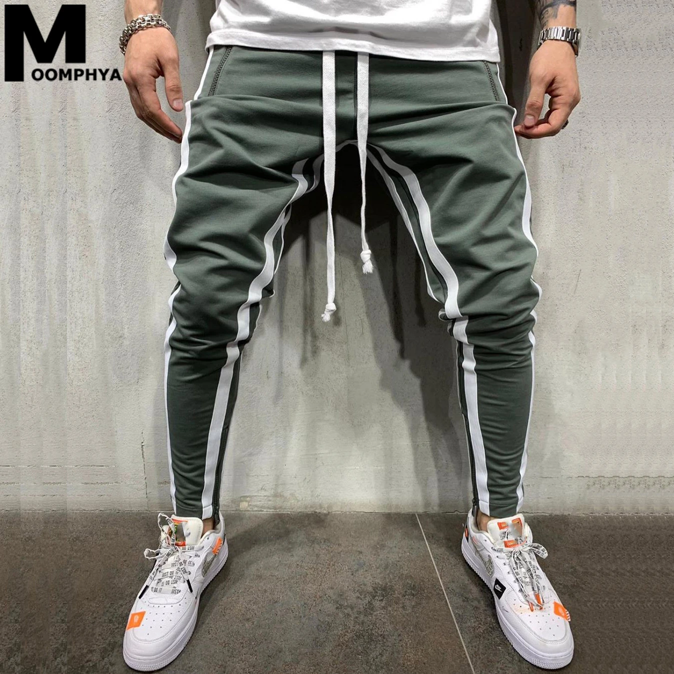 Джоггеры Moomphya с боковыми полосками мужские брюки уличная одежда хип хоп султанки