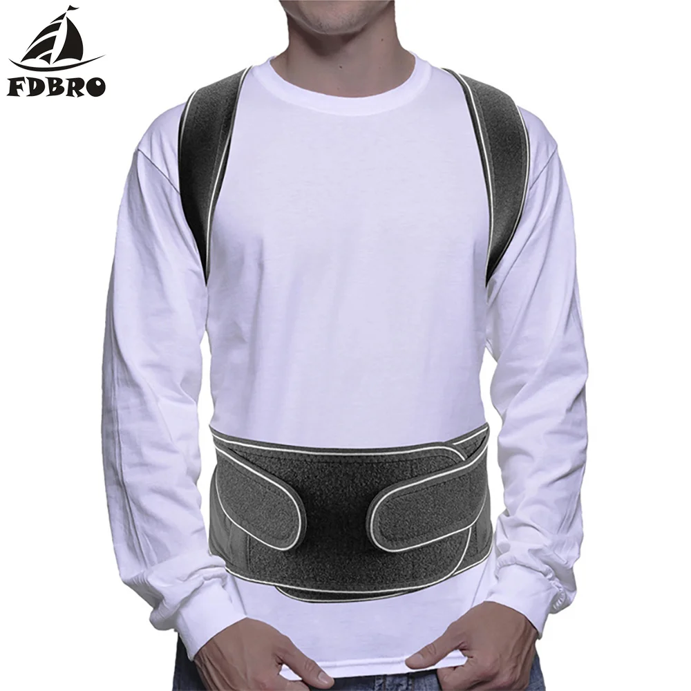 Новый Поддерживающий Пояс FDBRO для спины регулируемый Корректор осанки