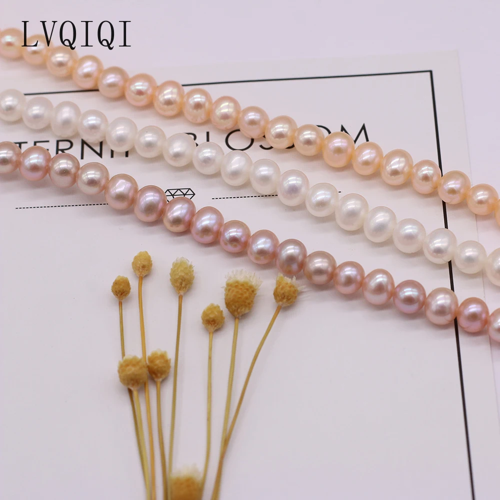 

Top Quality Natural Freshwater Pearl Beads Near Round Loose Pearls For DIY Charm Bracelet Necklace Jewelry Accessories Making
