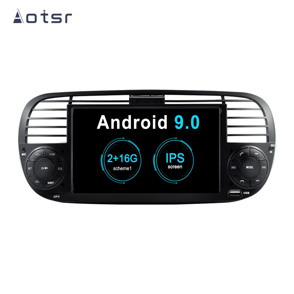 Автомобильная магнитола Aotsr 6 2 дюймов Android 9 0 для Fiat 500 2007 2014 мультимедийный