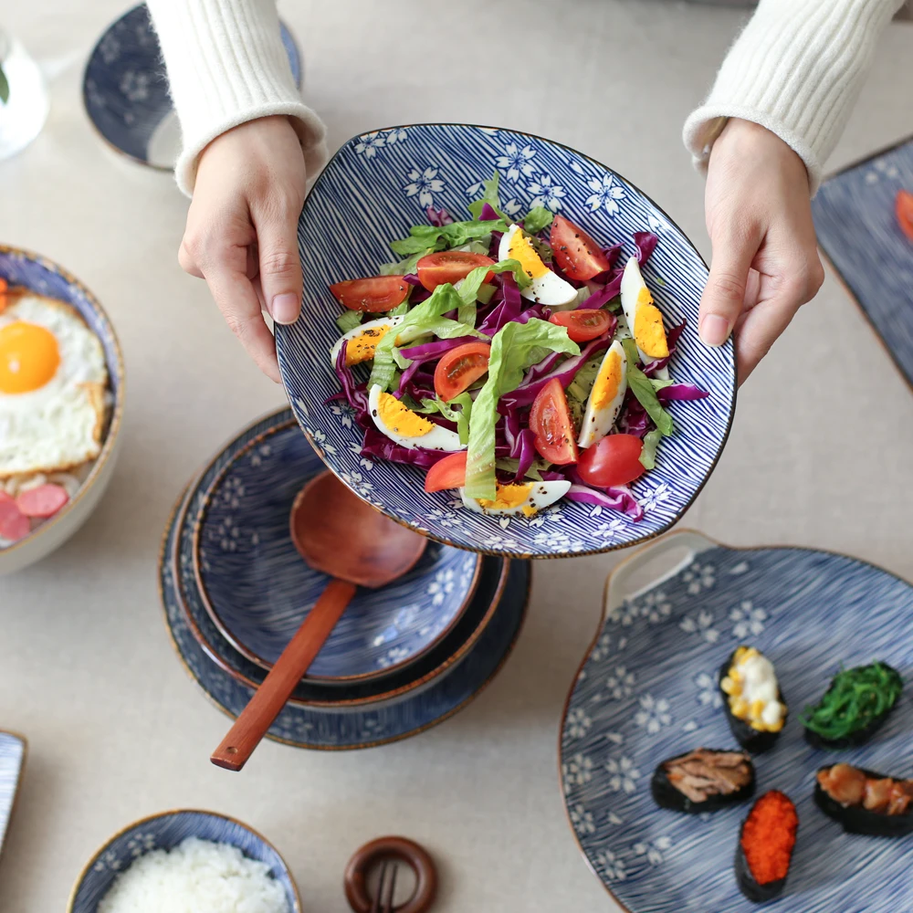 Набор керамической посуды японского типа чаши для риса и супа|Блюдца тарелки| |