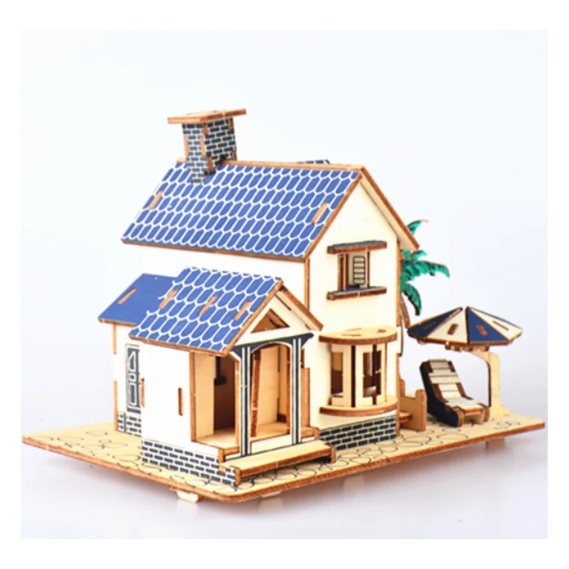 

DIY Model toys 3D Wooden Puzzle-Sea view villa Wooden Kits Puzzle Game Assembling Toys Gift for Kids Adult P30