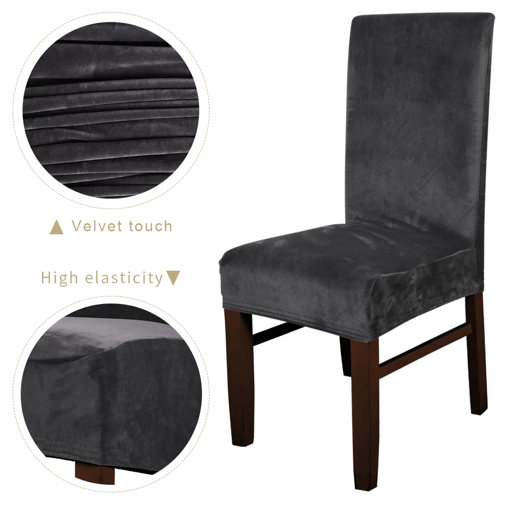 Высококачественный бархатный обеденный чехол для кресла спандекс съемный стула