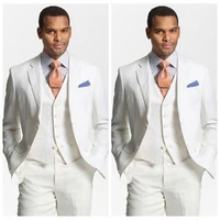 custom made mens suits white groom wedding tuxedos special occasion dress prom wear slim fitted formal jacketvestpants