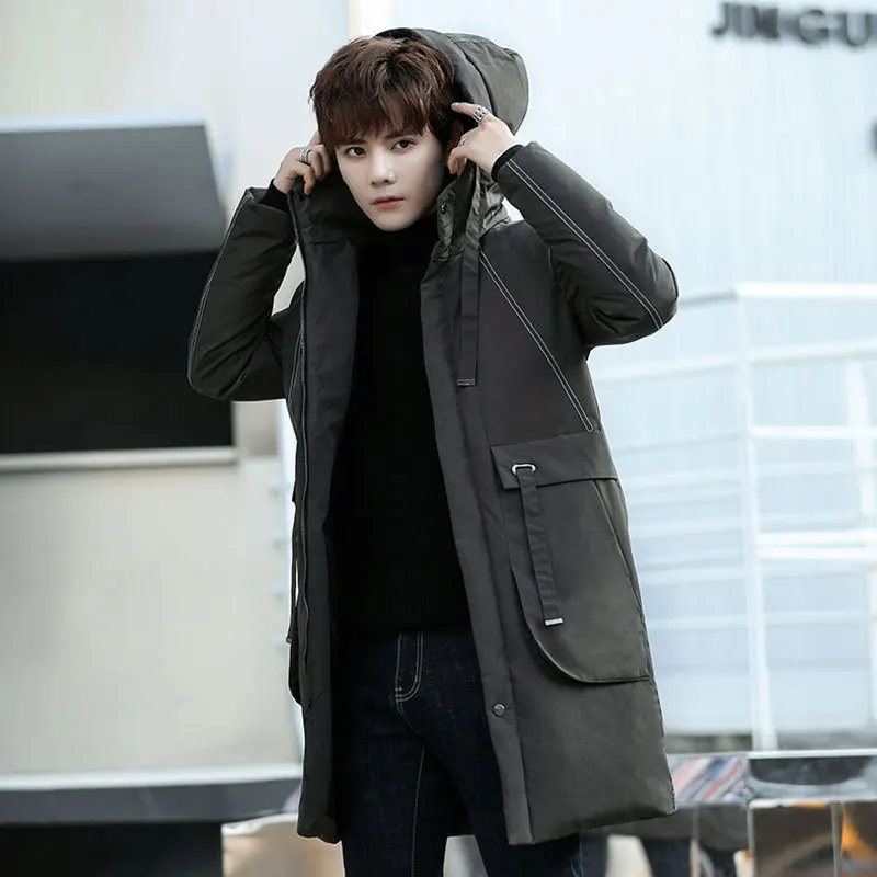 

New winter coats men down jackets 2019 fashion city casual warm detachable collar fit men's winter cold clothing