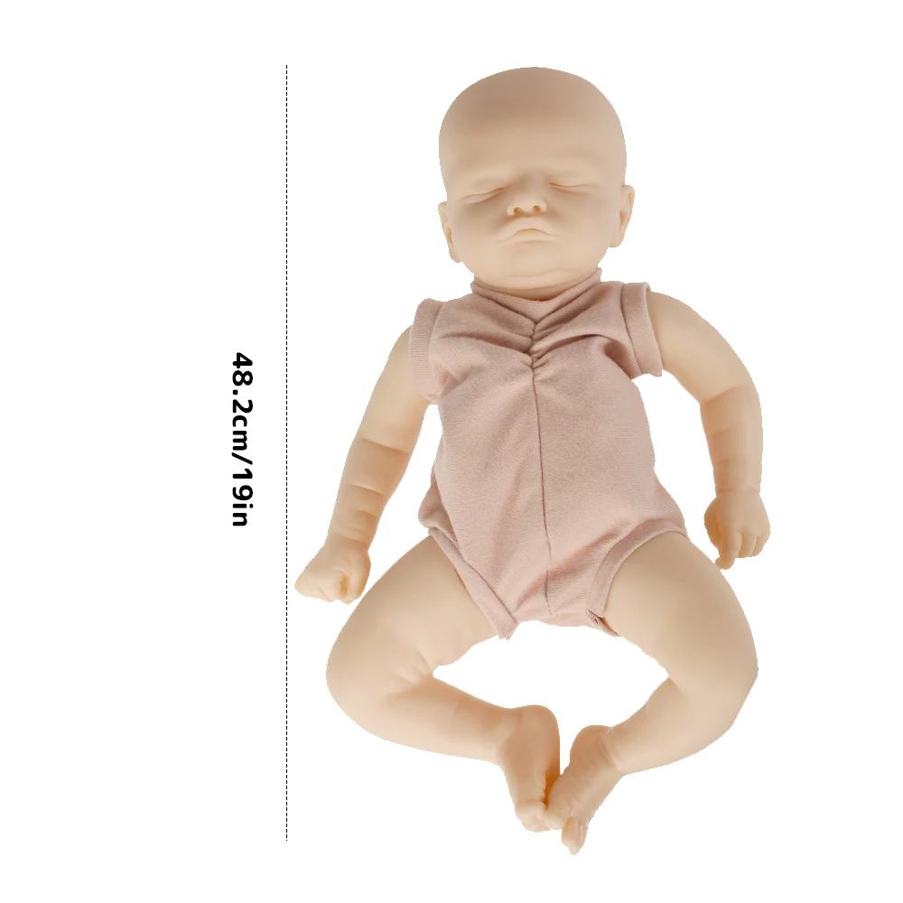 

19 Inch Unpainted Newborn Doll Kit Silicone Unfinished Doll Parts DIY Mold Preschool Activity Funny Toys Lifelike Baby Dolls