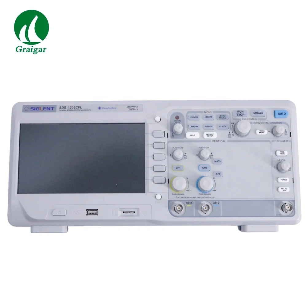 

Free Shipping SIGLENT SDS1202CFL 2 Channels + 1 External Triggering Channel Digital Oscilloscope 200 MHz Bandwidth