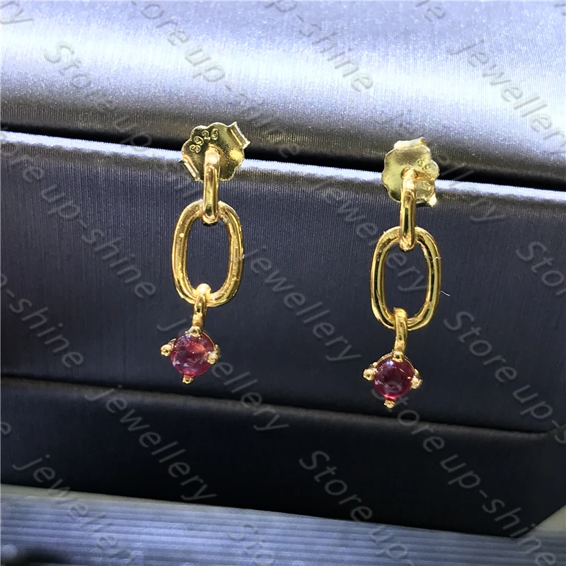 Новый с натуральным Рубином серьги 925 Серебряные женские отличаются