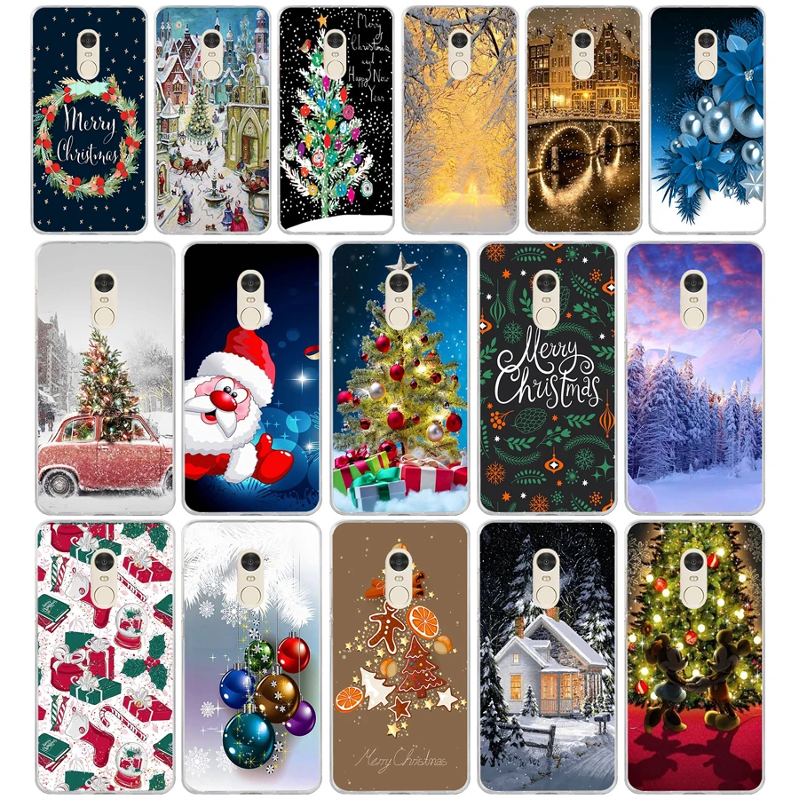 342FG новый год Снеговик Красочный Счастливого Рождества 2 Мягкий Силиконовый ТПУ