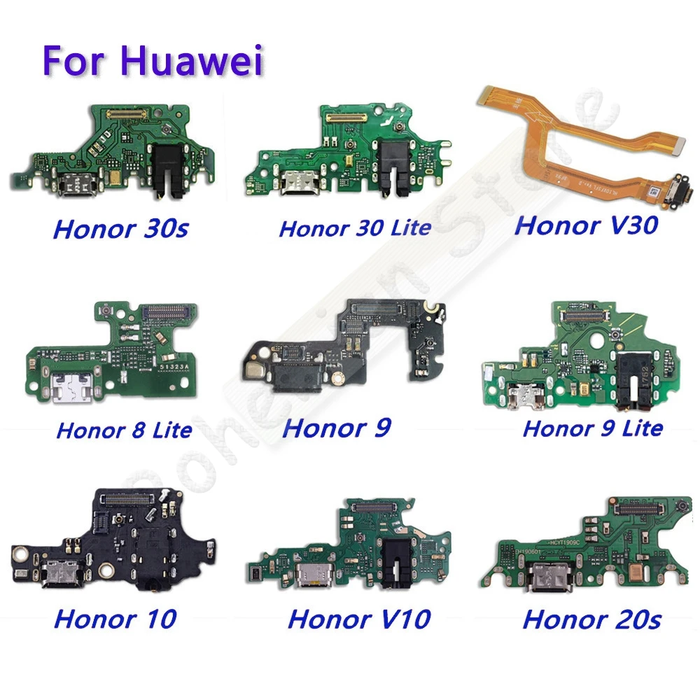 

USB Charging For Huawei Honor View 9 9i 9x 10 20 20i 20s 30 30s Lite Pro Dock PCB Mic Board Port Connector Charger Flex Cable