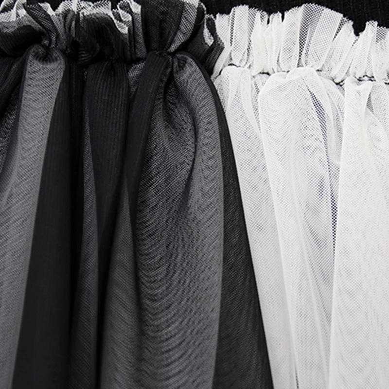 Женская Лоскутная юбка XITAO повседневная Асимметричная сетчатая трапециевидной