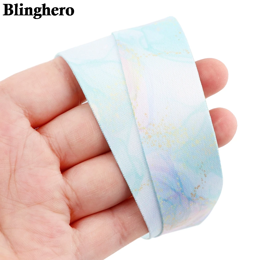 Ремешок на шею CB608 с мраморным принтом для ключей шнурок Женский держатель