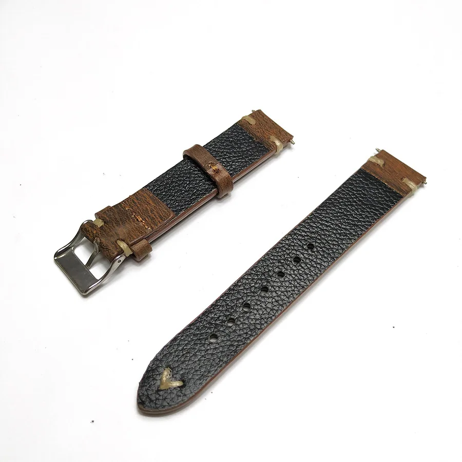 Ремешок из натуральной кожи для мужских и женских часов винтажный сменный