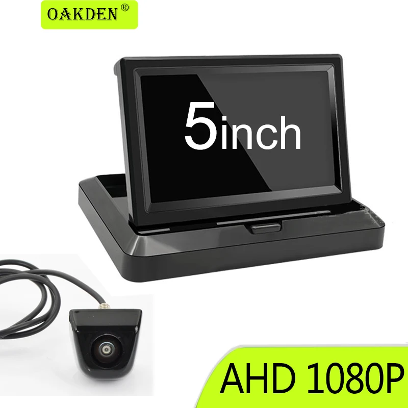 

5,0 дюймовый складной AHD-монитор с камерой заднего вида автомобиля, Реверсивный, резервный, 1920X1080P 170 ° Starlight, ночное видение, HD автомобиль