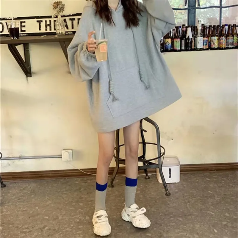 

Oversize Women Sweatshirt Hoodies 2021 New Fashion Solid Color Hoody Spring Loose Casual female Streetwear Plus Size Top Clothes