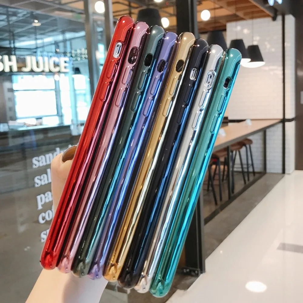 

Luxury Clear Plating Phone Case for iPhone 11 Pro Max Xr Xs X 6 6S 7 8 Plus SE 2020 Shockproof Soft Silicone Slim Cover Fashion