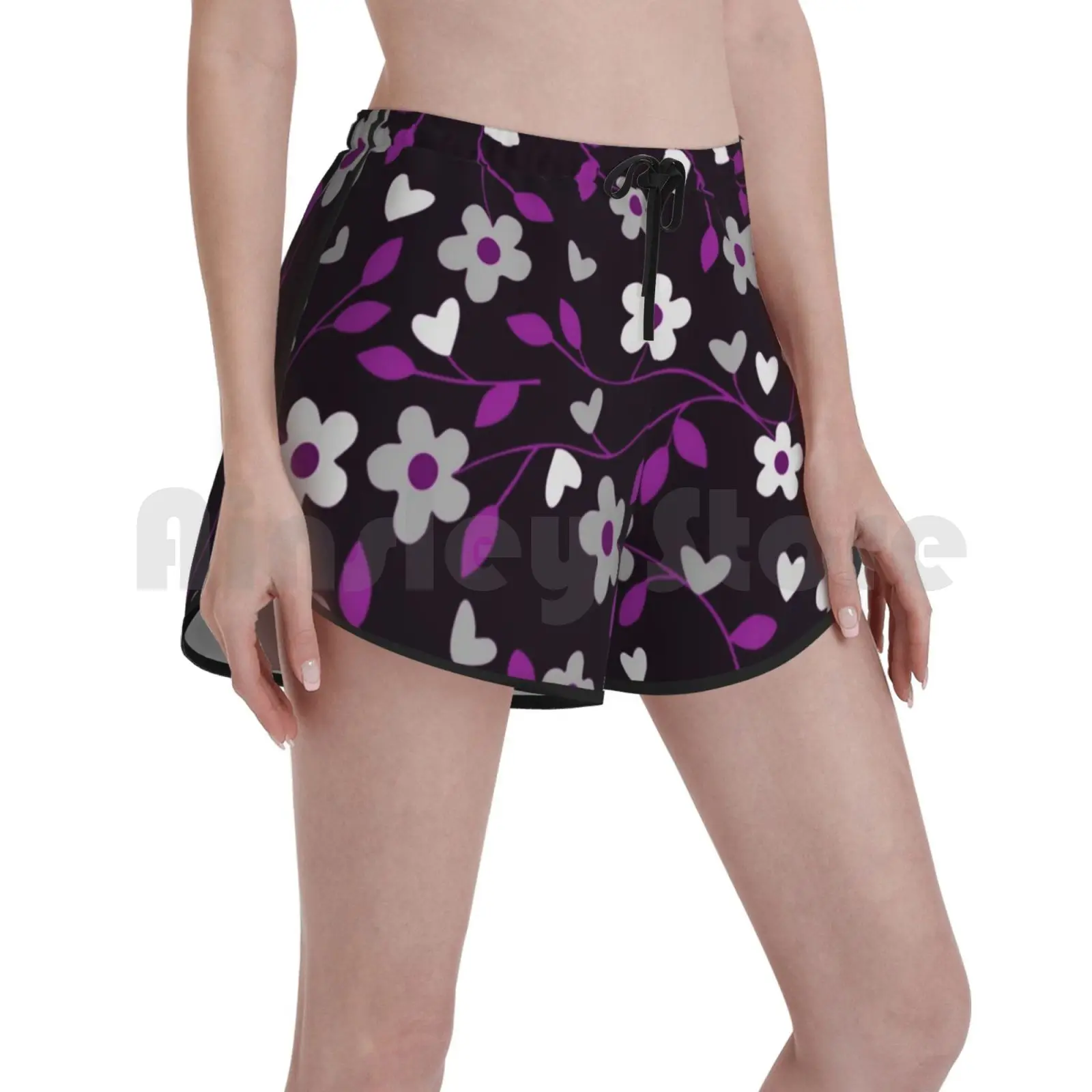 

Ace гордость цветы и рисунок «лоза» Плавание шорты Для женщин Пляжные шорты сдержанный гордость Ace Гордость Флаг Ace