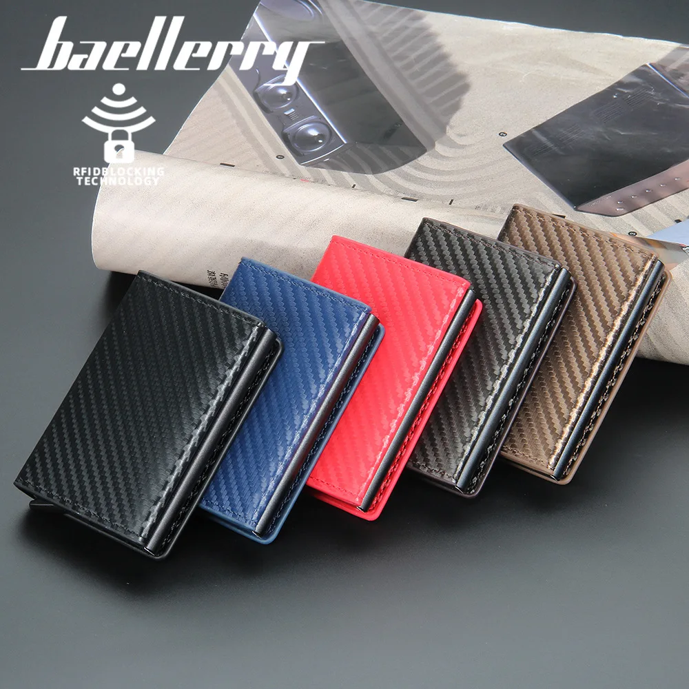 2021 rfid men card wallets magnetic button free name customized small card wallets carbon fiber mini wallet qaulity male purses free global shipping