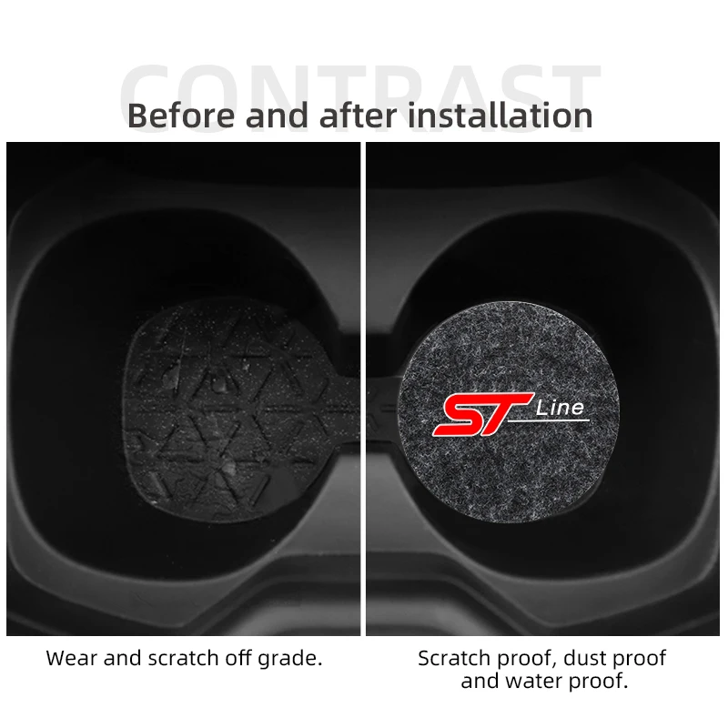 7 см нескользящий автомобильный коврик для чашки воды Ford focus 2 3 Fiesta EcoSport