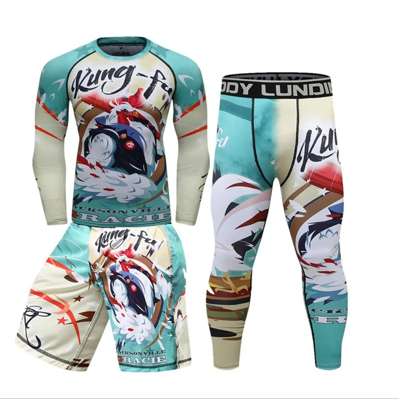 Мужские боксерские футболки + брюки шорты Муай Тай комплекты для ММА Rashguard