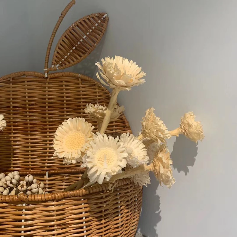 Белая/бежевая ротанговая настенная корзина для хранения яблок груша