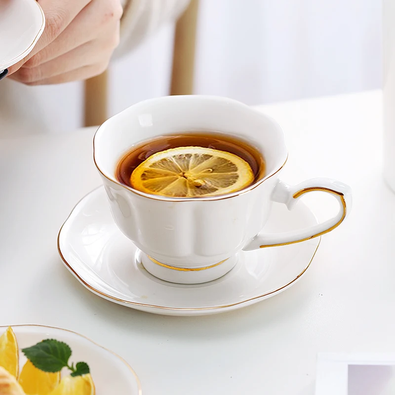 Oneisall European Ceramic Coffee Cup Dish Spoon Set Upscale Elegant Light Luxury Style Beautiful Gift 150ml | Дом и сад