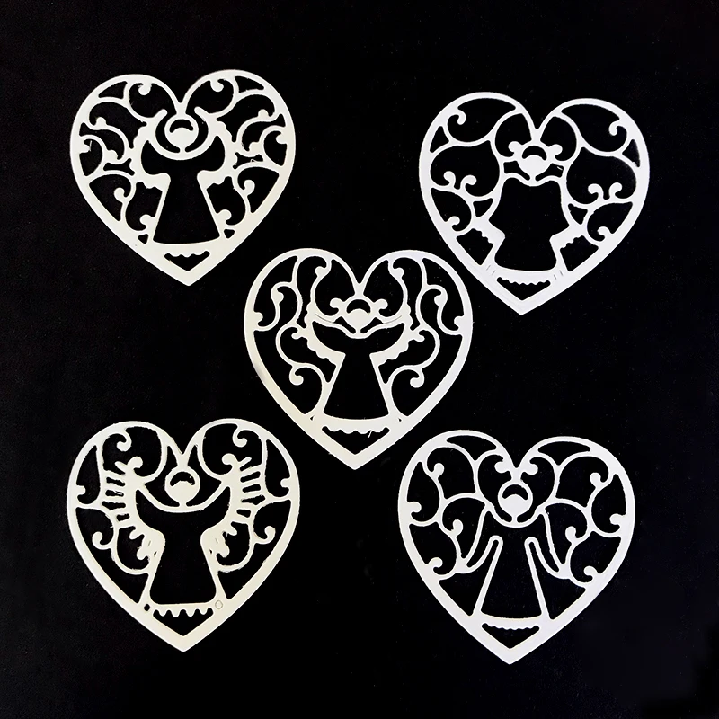5 шт./металлические резные штампы высечки новый дизайн сердца ангела скрапбукинг