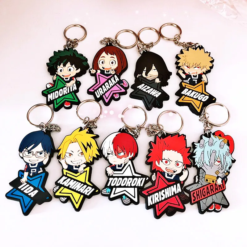 My Hero Academia Action Anime Boku TODOROKI SHOTO MIDORIYA DEKU SHIGARAKI Model Keychain Toys For Children Keychain Pendants Toy