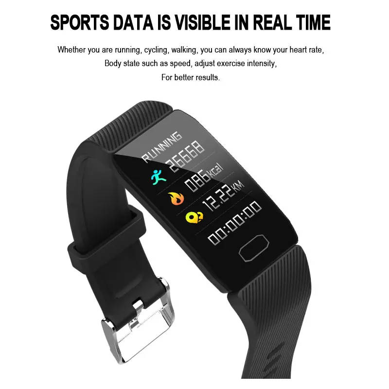

Outdoor Sports Pedometer Monitoring Reminder Watch Waterproof Smart Wristband Bracelet Blood Pressure Heart Rate Sleep