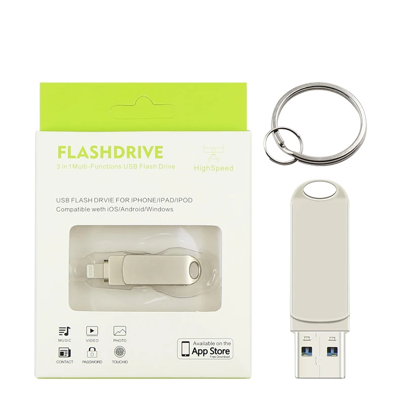 Лидер продаж металлический USB флеш накопитель 2ln1 64 ГБ 32 16 8 3 0 OTG iFlash HD накопители