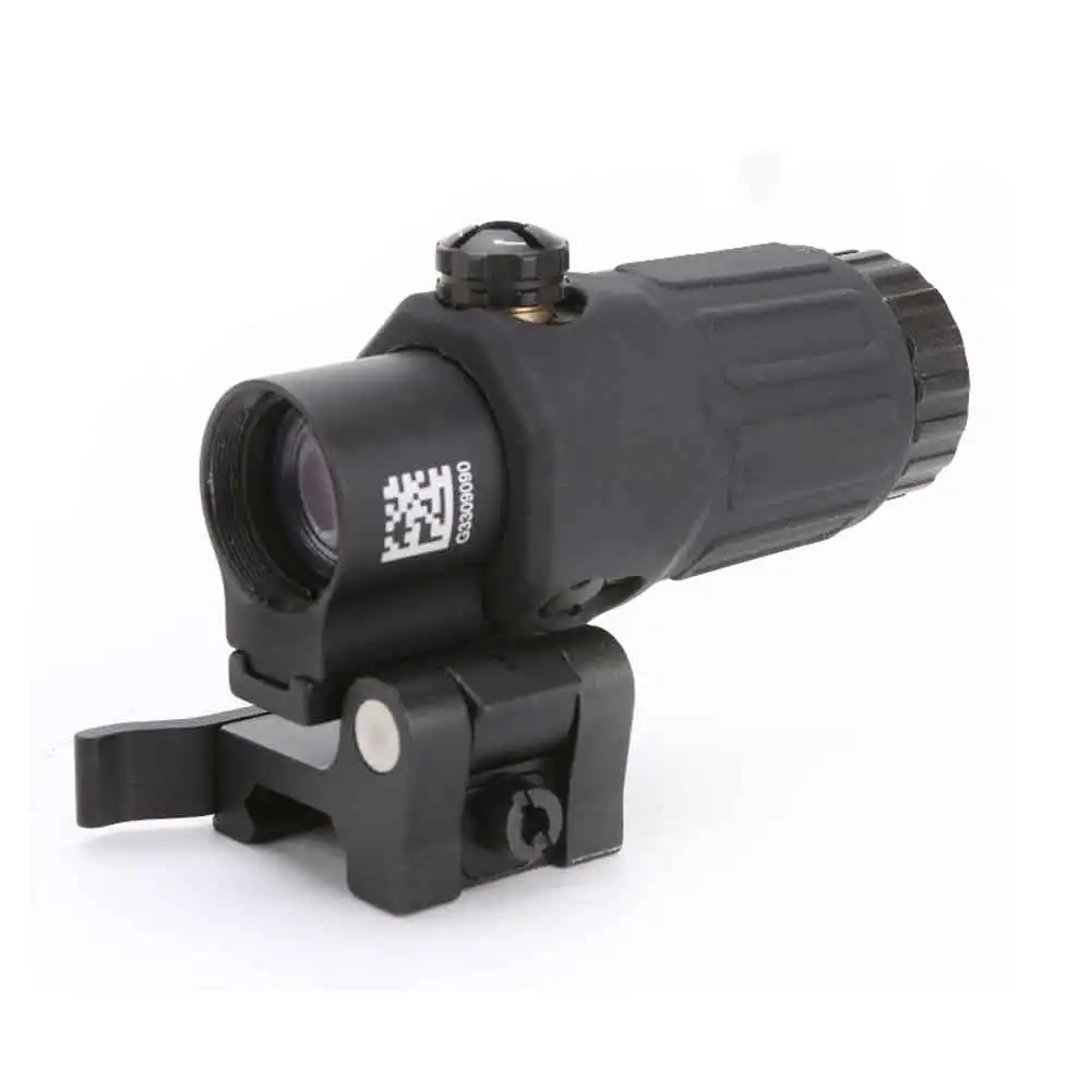 Hunting sight G33 Airsoft 3X Magnifier with Switch to Side Quick Detachable QD Mount for hunting black sand