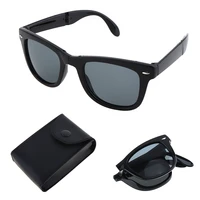 fashion foldable explosion proof sunglasses with glasses case and anti uv for shopping travel taking photo