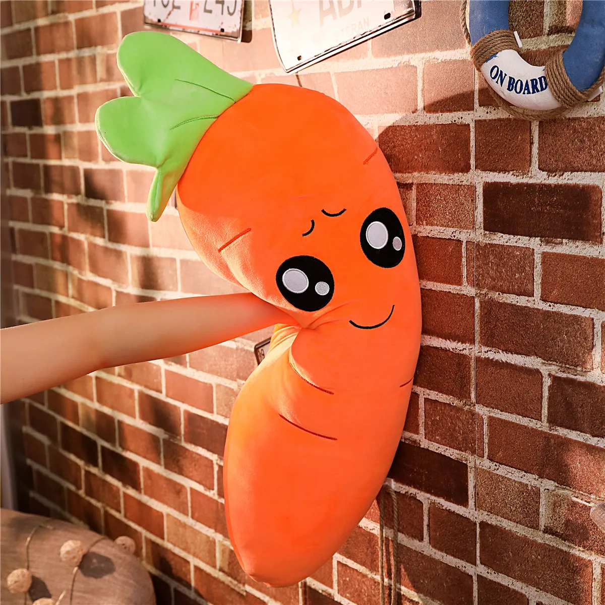 

Cartoon Smile Carrot Plush Toy Cute Simulation Vegetable Pillow Stuffed Soft Dolls for Children Girls Gift