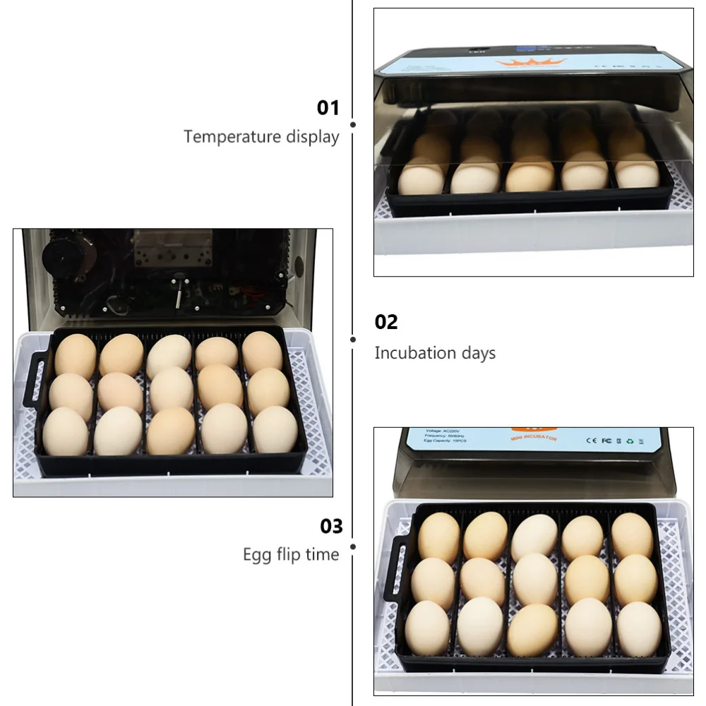 

Eggs Incubator Automatic Eggs Turner Hatching Poultry Chickens Tool UK Plug