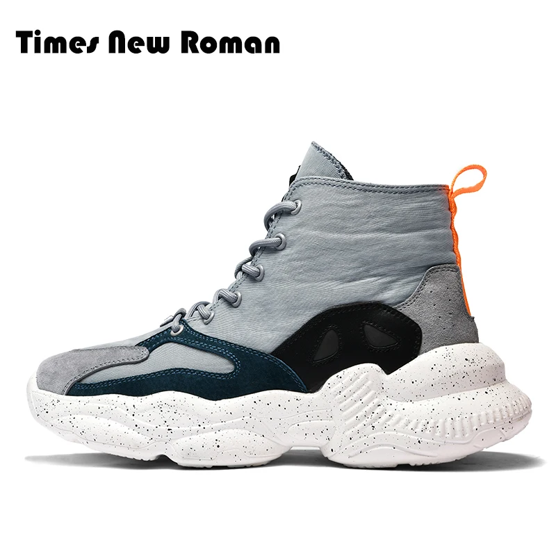Times New Roman Spring Autumn Fashion Breathable Sneakers Dad Shoes Men Canvas Hard-wear Height Increasing Walking | Обувь