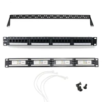 12 24 48 ports cat6 utp keystone patch panel 19inch 1u2u cat6 cable frame faceplate rj45 patch panel 24port listed rackmount