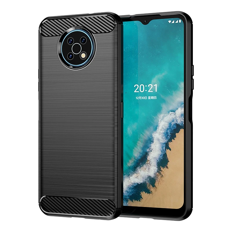 Funda suave de TPU para m&oacute;vil, carcasa de fibra de carbono para Nokia G50, X10, X20, G10, G20, XR20 G, 50, G50-0