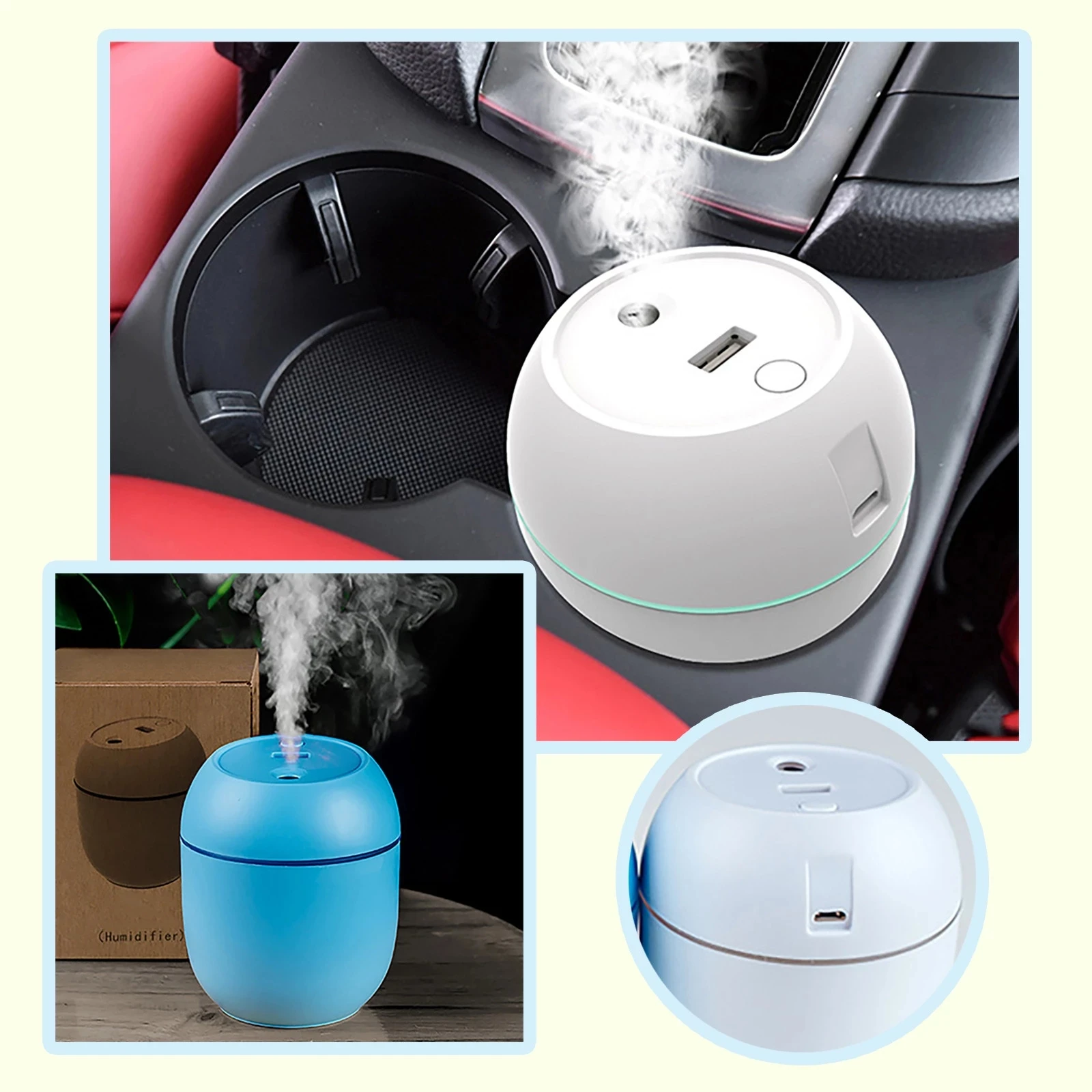 

Car Accessories Air Humidifier Essential Oil Diffuser Air Freash With LED Night Lamp For Home Car Fogger Mist Maker Face Steamer