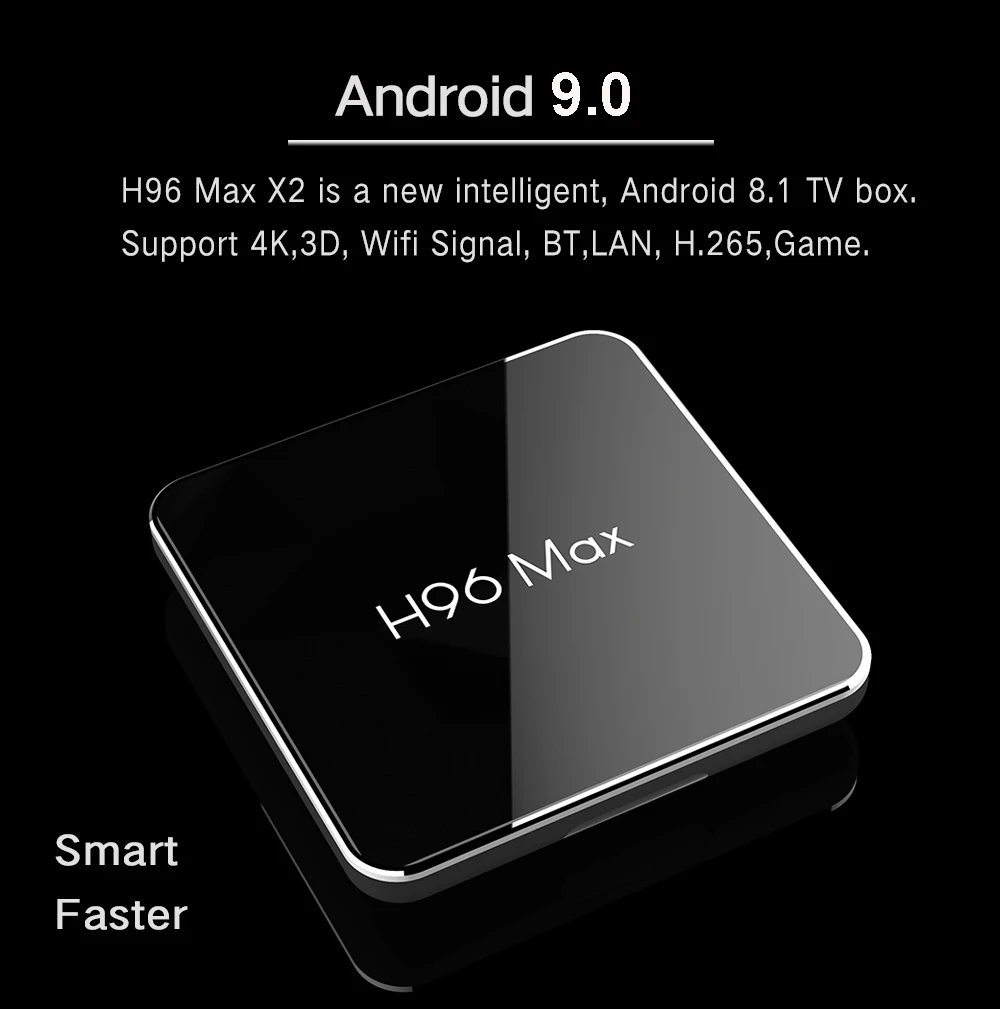 Android 9,0 ТВ приставка H96 Max X2 Amlogic S905X2 4G 32GB 64GB Медиаплеер 4K Google голосовой помощник Netflix Youtube H96MAX 2GB16GB