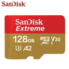 Карта памяти Microsd SanDisk Extreme, 128 ГБ, 64 ГБ, 32 ГБ, SDHC, SDXC, A2, U3, V30, до 160, МБс., с адаптером SD