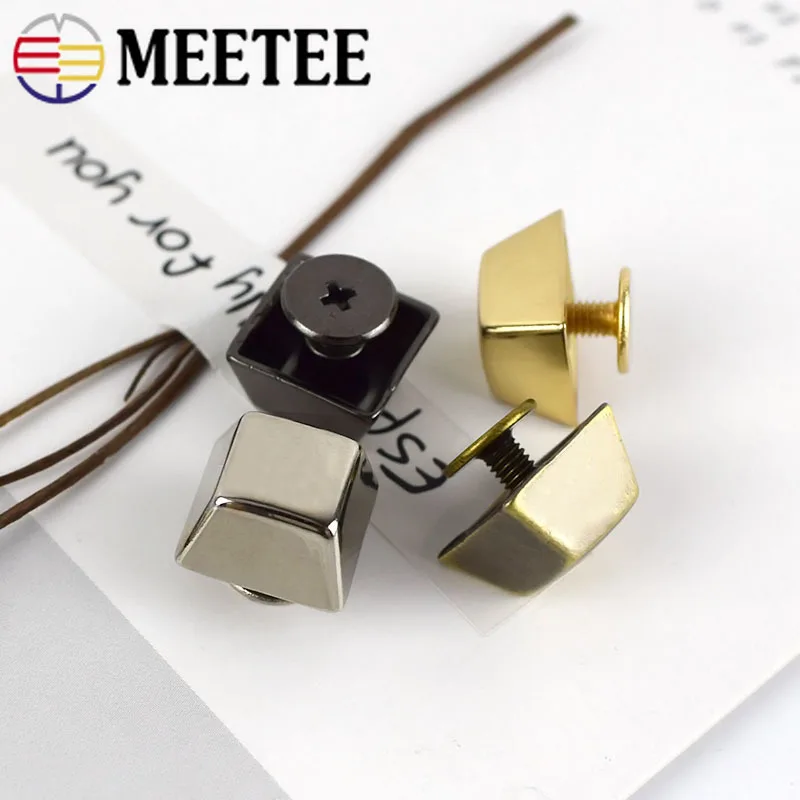 Квадратные Заклепки Meetee в форме ведра винтовые сумки нижние декоративные гвозди