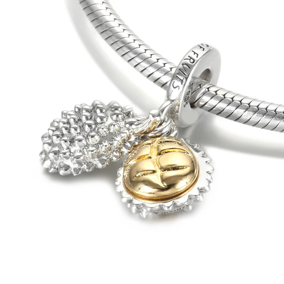 

Authentic S925 Silver Pendant Charm for Women Bracelet Bangle DIY Jewelry Durian Dangle Bead