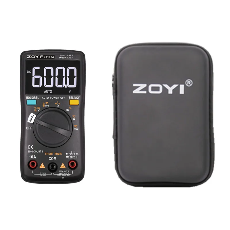 ZOYI Digital ZT101/ZT102/ZT102A мультиметр 6000 отсчетов подсветка AC DC Амперметр Вольтметр Ом портативный измеритель напряжения