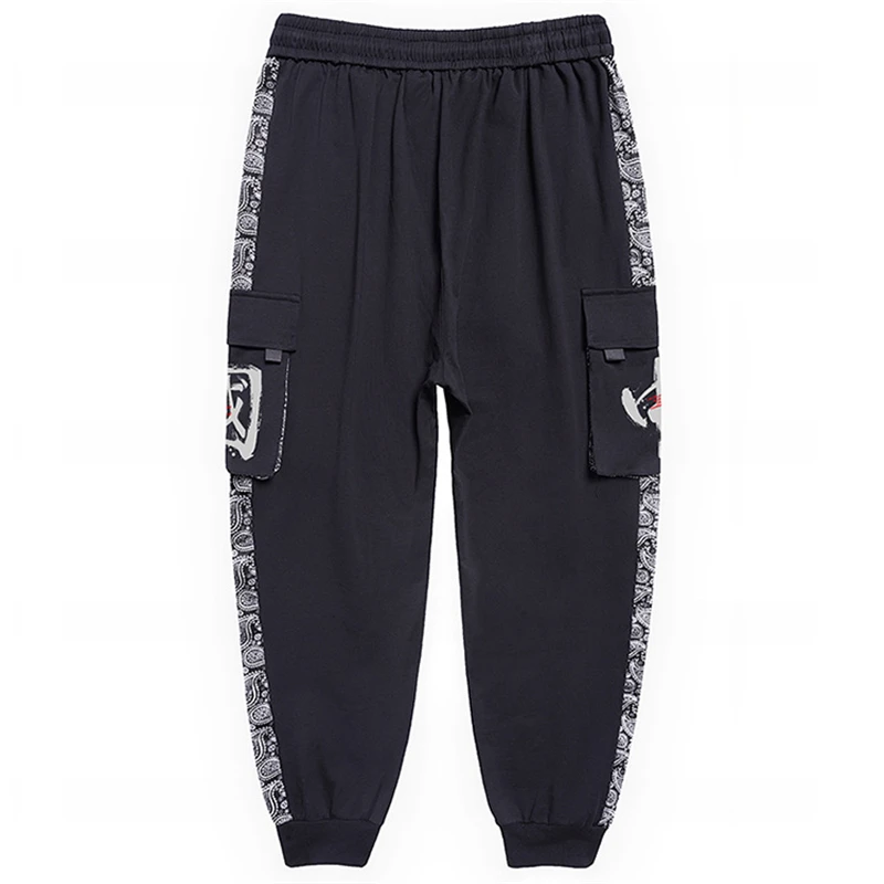 

Streetwear Cargo Pants Men Joggers Sweatpants Baggy Pants 7XL Plus Size Fashion Side Patchwork Pocket Trousers Male Loose HA005