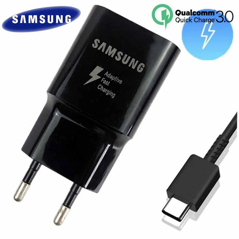 Быстрое зарядное устройство для Samsung Тип C 18 Вт оригинальный ЕС S10 быстрая адаптация штепсельная Вилка для путешествий настенный адаптер для Galaxy S20 Ultra A52 A51