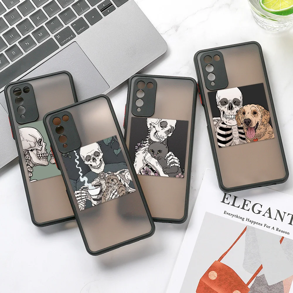 

Honor 50 Case For Huawei P30 Lite P40 Pro P50 Case Shockproof Funda Honor 10i 20 Lite 30s 10X 8A 8A 9A 9X Matte Skull Back Cover