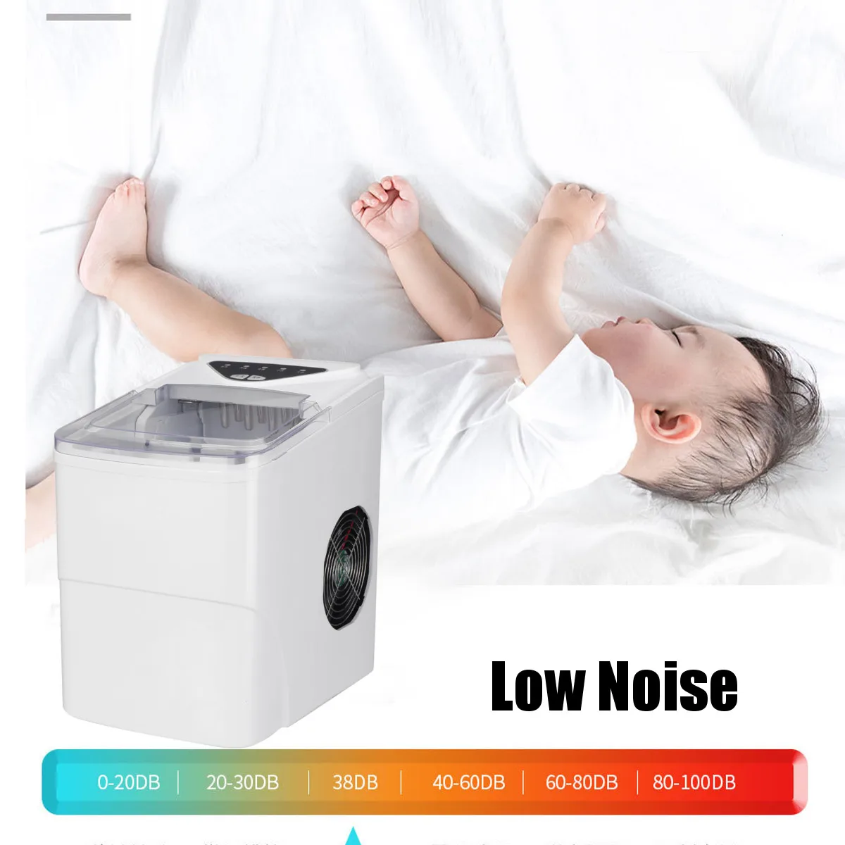 

Portable 2L Automatic Electric Ice Maker Bullet Round Block Ice Cube Making Machine Home Office Small Bar Coffee Shop 15kgs/24H