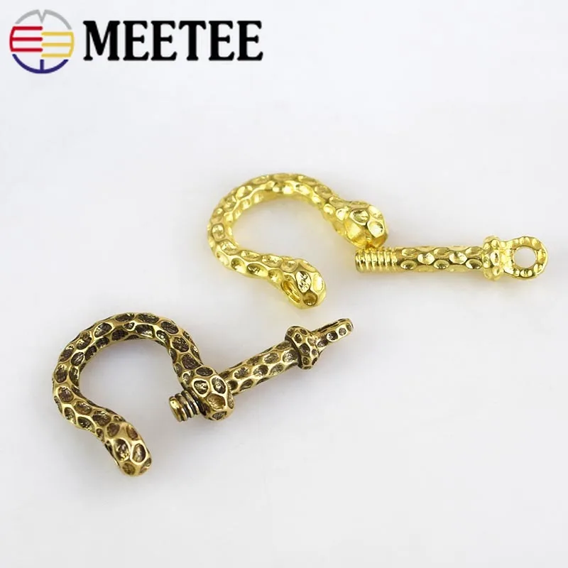 Meetee D кольцо из твердой чистой латуни карабин скоба для ключей цепочка крючок