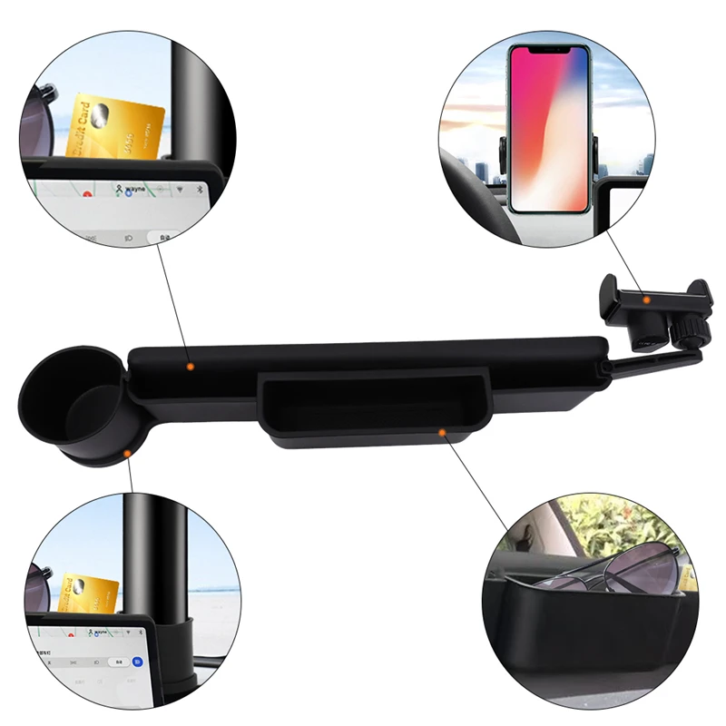 for tesla model 3 model y car cell phone mount cup holder glasses holder screen mobile phone bracket interior accessories free global shipping