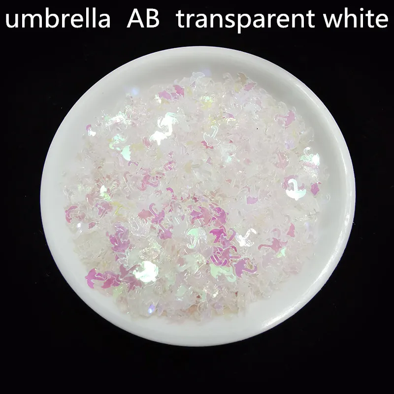 AB Transparent white 10 г/лот новые ПВХ блестки для рукоделия зонтик формы блестки Сделай Сам одежда швейная ткань Свадебные поделки Женская одежда Аксессуары - Цвет: AB Transparent white
